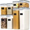 Food Storage Containers Set, Kitchen Pantry Organization and Storage with Easy Lock Lids, 8 Pieces