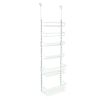 Over the Door Rack Organizer with 6 Tier Adjustable Shelves Powder Coated Steel White