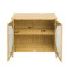 Bamboo 2 door cabinet, Buffet Sideboard Storage Cabinet, Buffet Server Console Table, for Dining Room, Living Room, Kitchen, Hallway