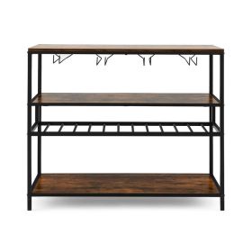 Freestanding Compact Shelving Unit Storage Shelves (Color: Brown B)