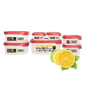 Food Storage Container Set with Easy Locking Lids (Color: Red)