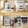 Multifunction 3-Tier Utility Storage Cart Metal Rolling Trolley W/ DIY Pegboard Baskets